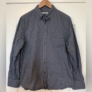 🇬🇧 Ben Sherman Mod Fit Button-Down Shirt Navy Blazer Polka Dot 100% Cotton XL 🇬🇧